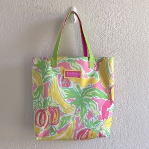 Lilly Pulitzer x Estée Lauder Canvas Tote Bag Banana Print